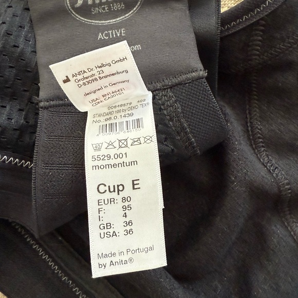 Anita Women’s Momentum Sports Bra. Size 36 E - Picture 4 of 5